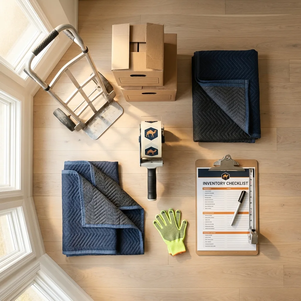 Professional moving supplies and packing materials layout for Port Henry residential relocations